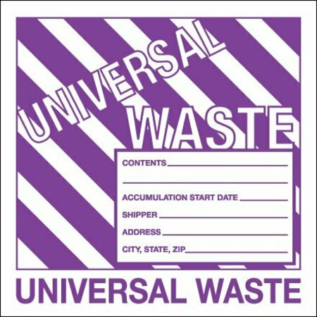 BSC PREFERRED 6 x 6'' - ''Universal Waste'' Labels S-13829